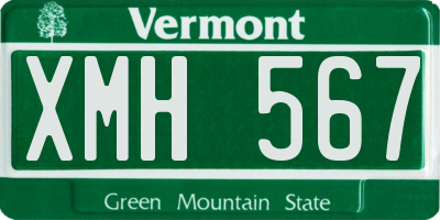 VT license plate XMH567