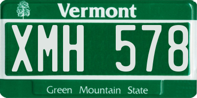 VT license plate XMH578