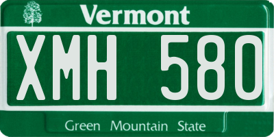VT license plate XMH580