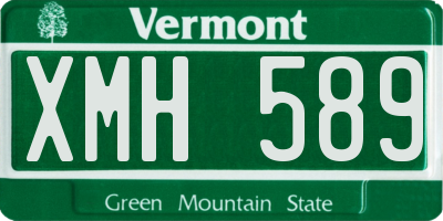 VT license plate XMH589