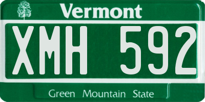 VT license plate XMH592