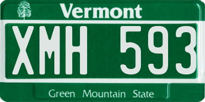 VT license plate XMH593