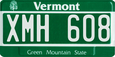 VT license plate XMH608