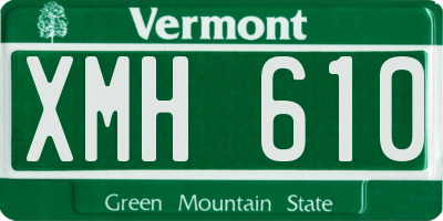 VT license plate XMH610