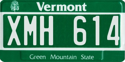 VT license plate XMH614