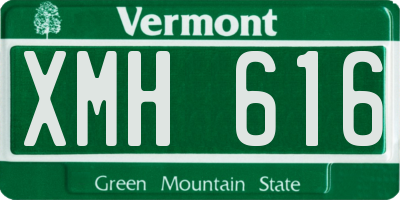 VT license plate XMH616