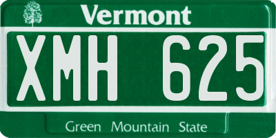 VT license plate XMH625
