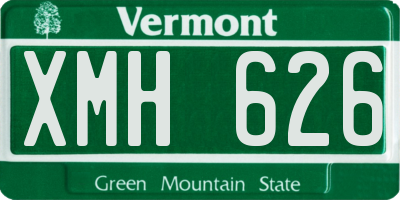 VT license plate XMH626