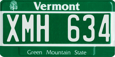 VT license plate XMH634