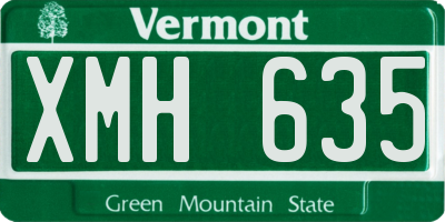 VT license plate XMH635