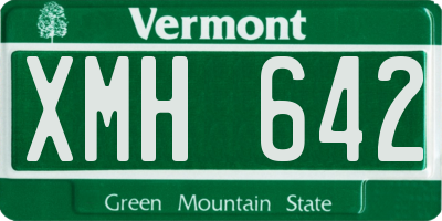 VT license plate XMH642