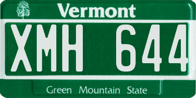 VT license plate XMH644