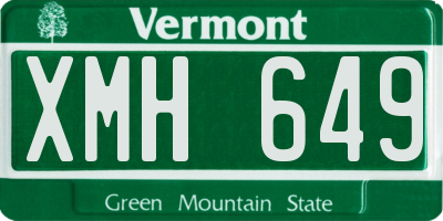VT license plate XMH649