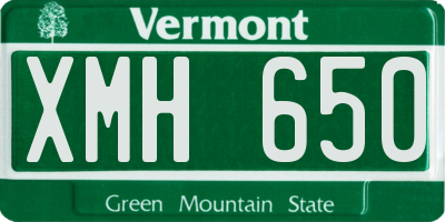 VT license plate XMH650