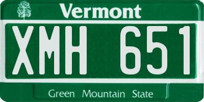 VT license plate XMH651