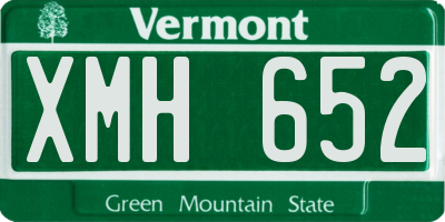 VT license plate XMH652