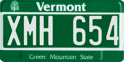 VT license plate XMH654