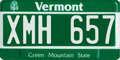 VT license plate XMH657