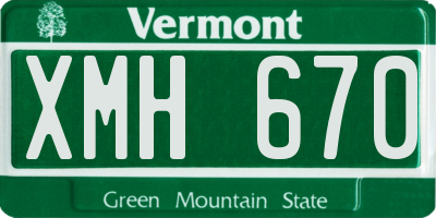 VT license plate XMH670