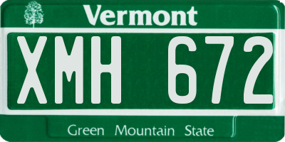 VT license plate XMH672