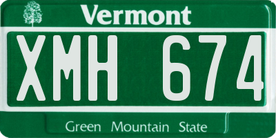 VT license plate XMH674