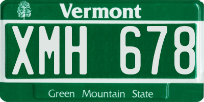 VT license plate XMH678