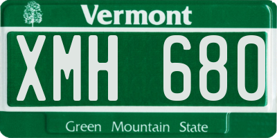 VT license plate XMH680