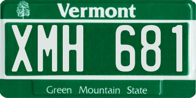 VT license plate XMH681