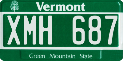 VT license plate XMH687
