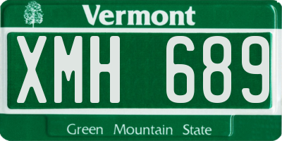 VT license plate XMH689
