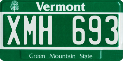 VT license plate XMH693