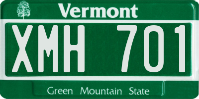 VT license plate XMH701