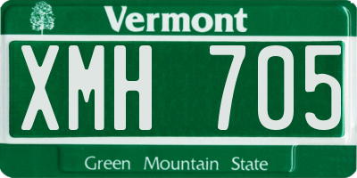 VT license plate XMH705