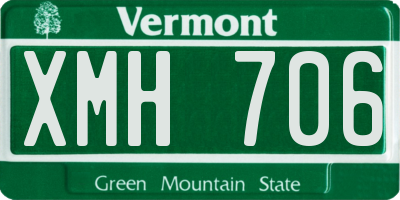 VT license plate XMH706