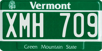 VT license plate XMH709
