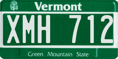 VT license plate XMH712