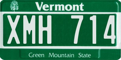 VT license plate XMH714
