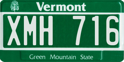 VT license plate XMH716