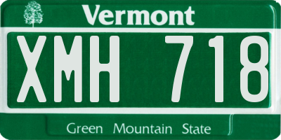 VT license plate XMH718