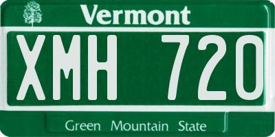 VT license plate XMH720