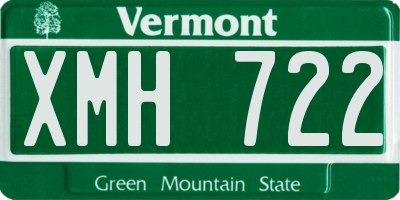 VT license plate XMH722