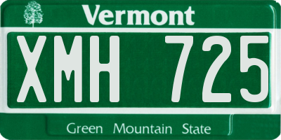 VT license plate XMH725