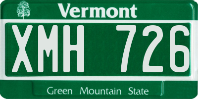 VT license plate XMH726
