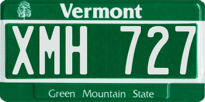 VT license plate XMH727