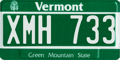 VT license plate XMH733
