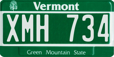 VT license plate XMH734