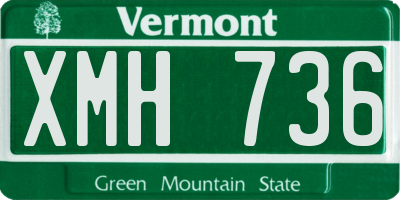 VT license plate XMH736