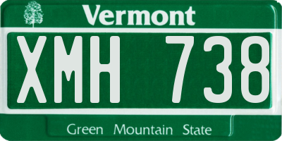 VT license plate XMH738