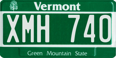 VT license plate XMH740