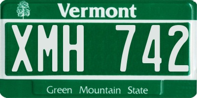 VT license plate XMH742
